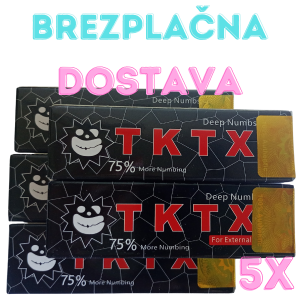 5 x anestetična krema TKTX 75 % + brezplačna dostava