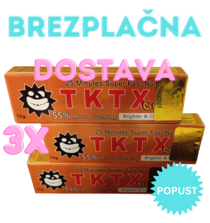 3 x krema proti bolečinam za tetovaže TKTX 55% zlata + brezplačna dostava