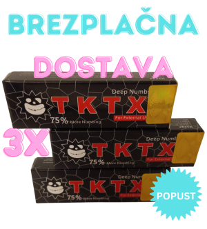 3 x anestetična krema TKTX 75 % + brezplačna dostava